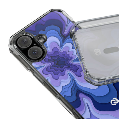 Periwinkle Strata Bloom · Clear Impact Magnetic Phone Case for iPhone · Purple