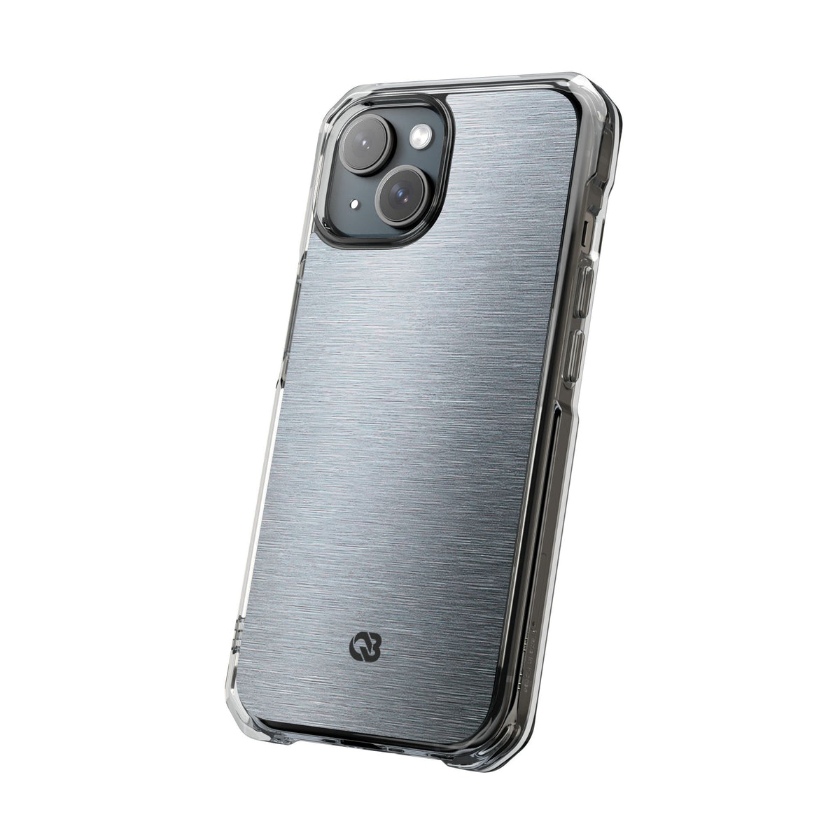 Brushed Aluminum · Clear Impact Magnetic Phone Case for iPhone ·  Silver