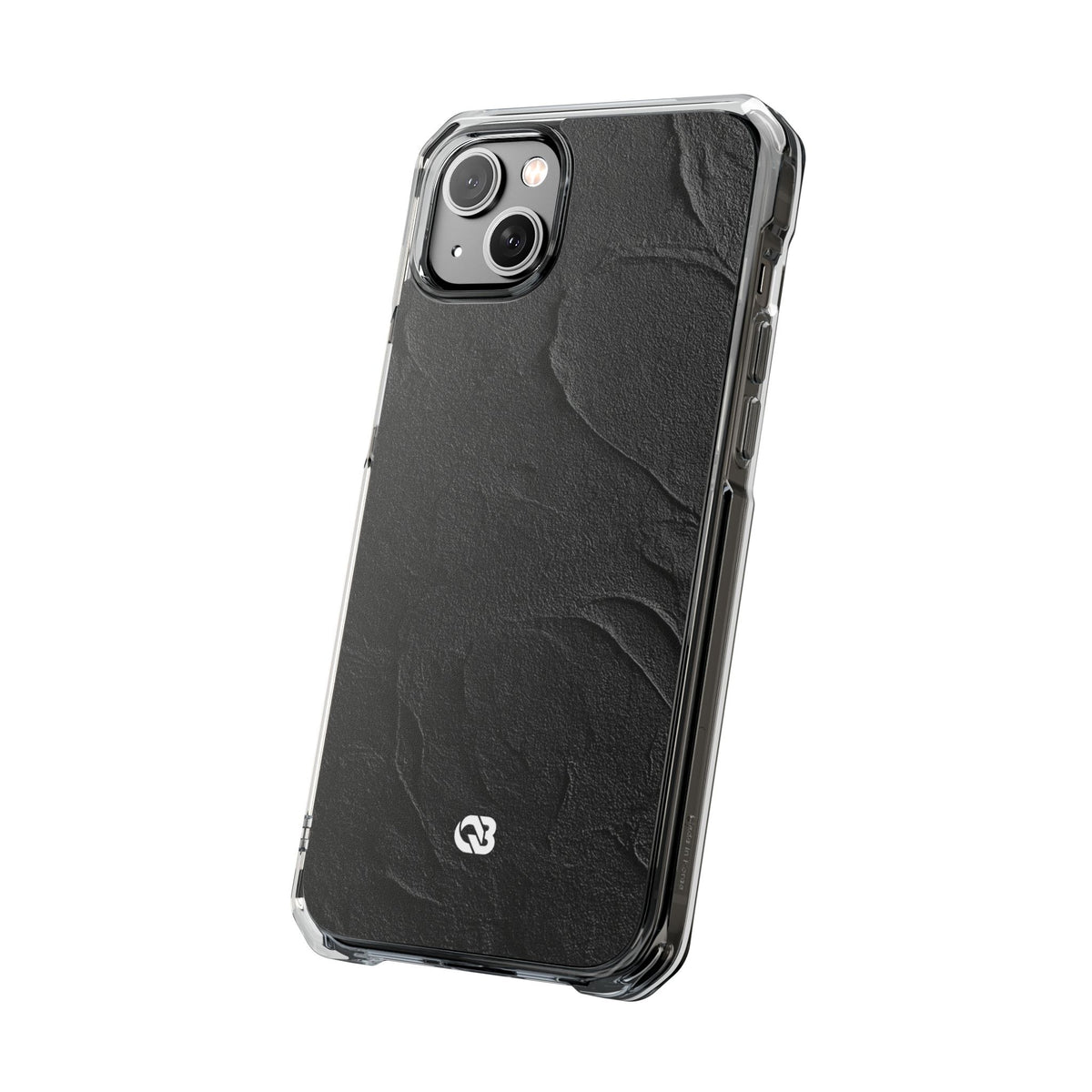 Obsidian Stucco Relief · Clear Impact Magnetic Phone Case for iPhone ·  Black