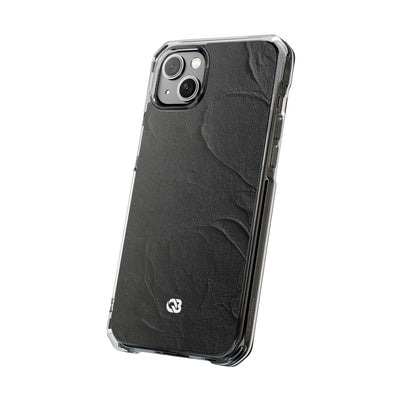 Obsidian Stucco Relief · Clear Impact Magnetic Phone Case for iPhone ·  Black