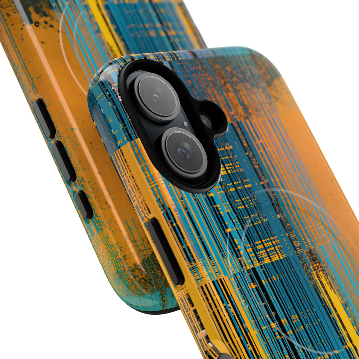 Cyber Glitch Stream · Tough 2.0 Magnetic Phone Case for iPhone · Teal