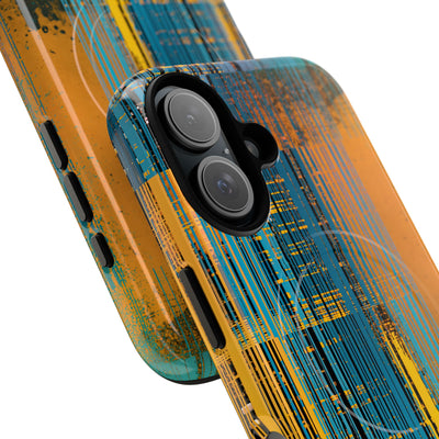 Cyber Glitch Stream · Tough 2.0 Magnetic Phone Case for iPhone · Teal