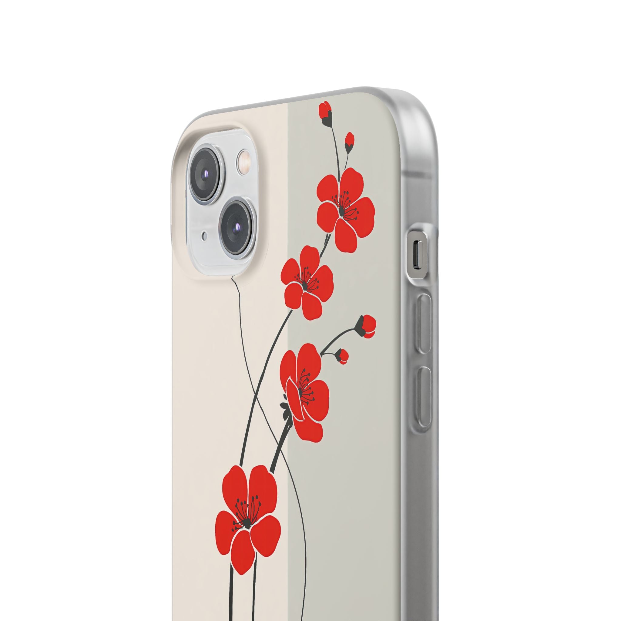 Red Lite Phone Case for iPhone - Crimson Plum Ink