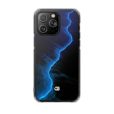 Electric Azure Drift · Clear Impact Magnetic Phone Case for iPhone · Blue