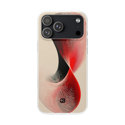 Red Lite Phone Case for iPhone - Scarlet Wireframe Helix