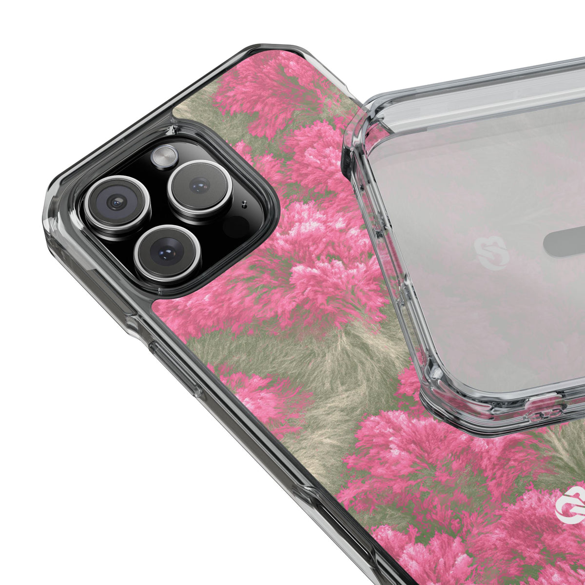 Digital Blossom · Clear Impact Magnetic Phone Case for iPhone · Pink