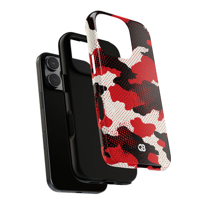 Crimson Halftone Camo · Tough Phone Case for iPhone · Red
