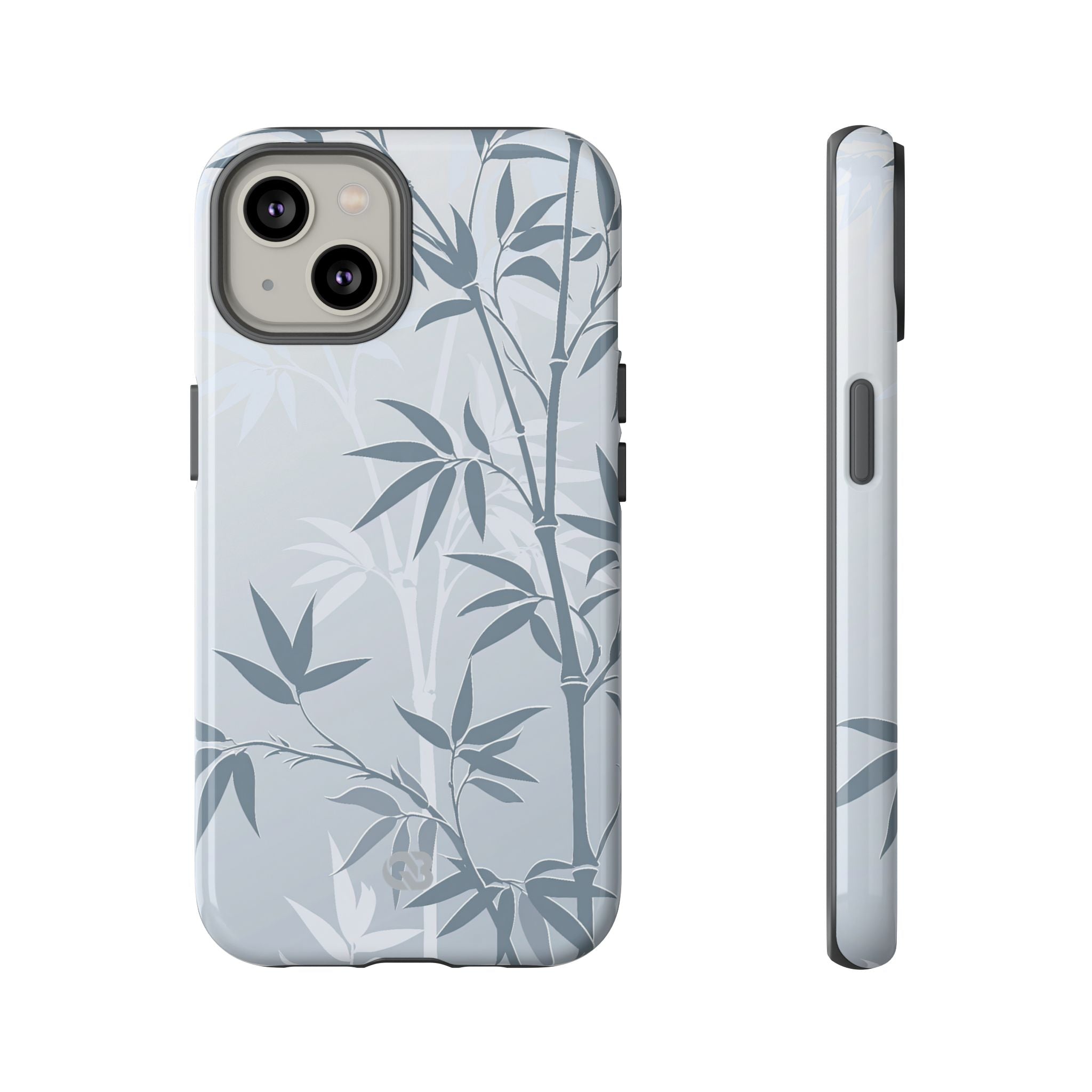 Blue Tough Phone Case for iPhone - Slate Bamboo Shadow