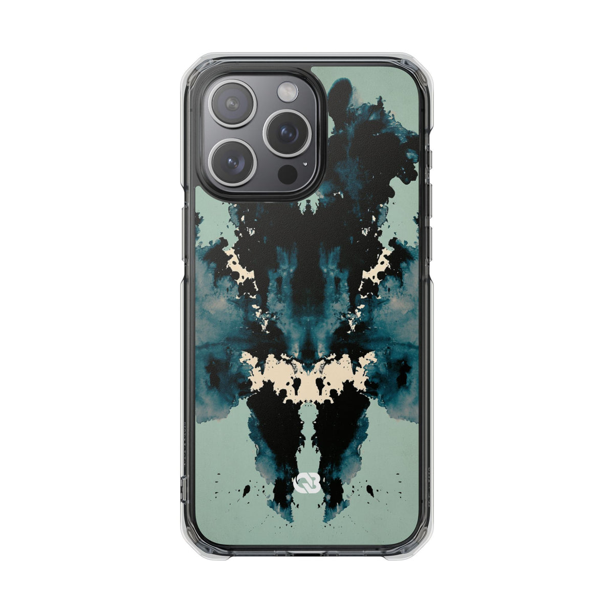 Rorschach Ink Void · Clear Impact Magnetic Phone Case for iPhone ·  Black