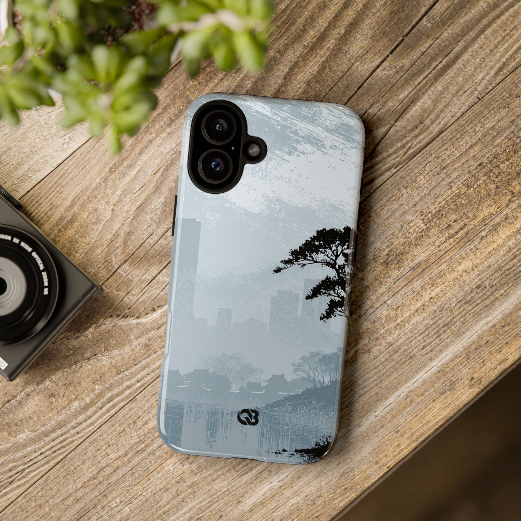 Grey Tough Phone Case for iPhone - Steel Slate Zen