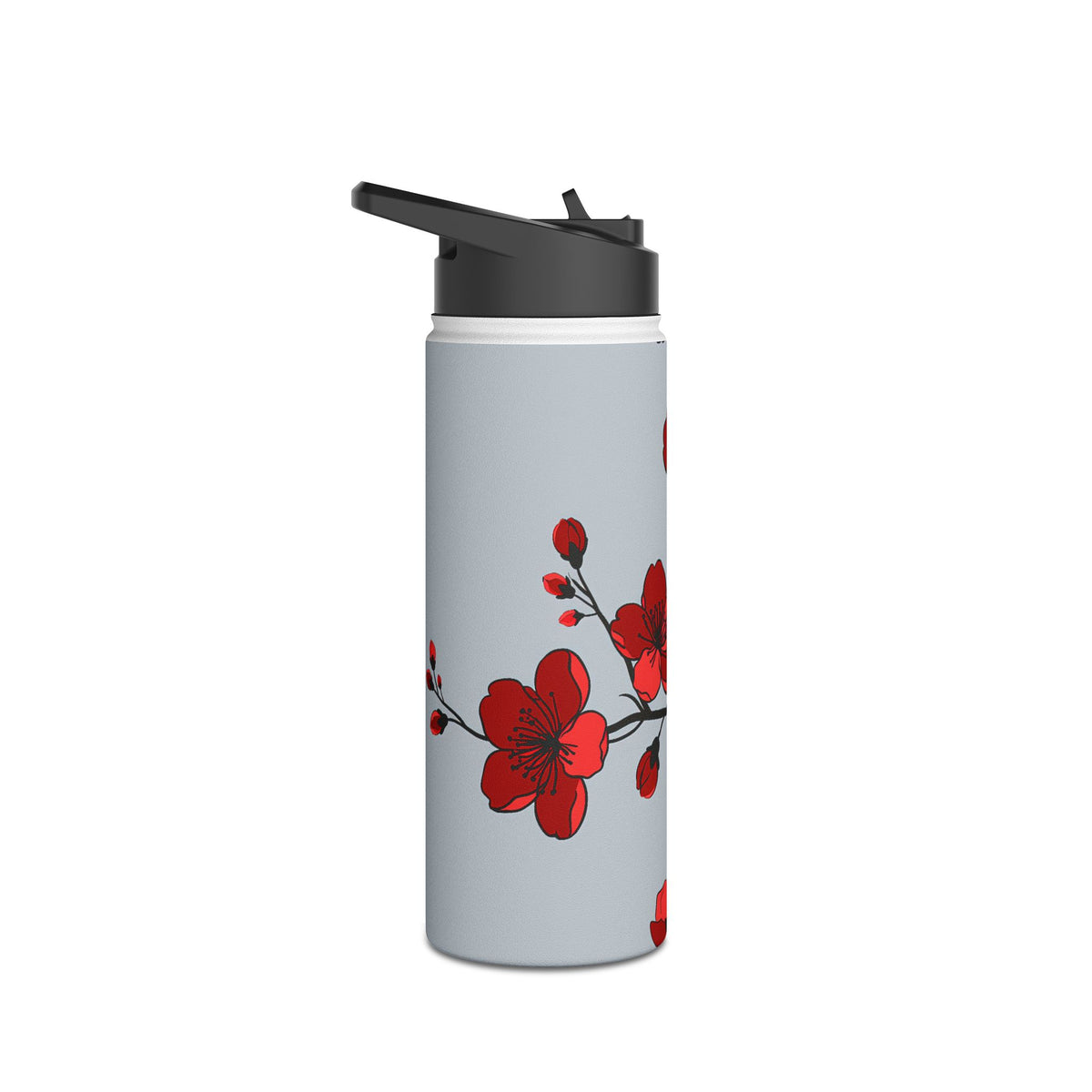 Scarlet Plum Blossom · Insulated Water Bottle · Red