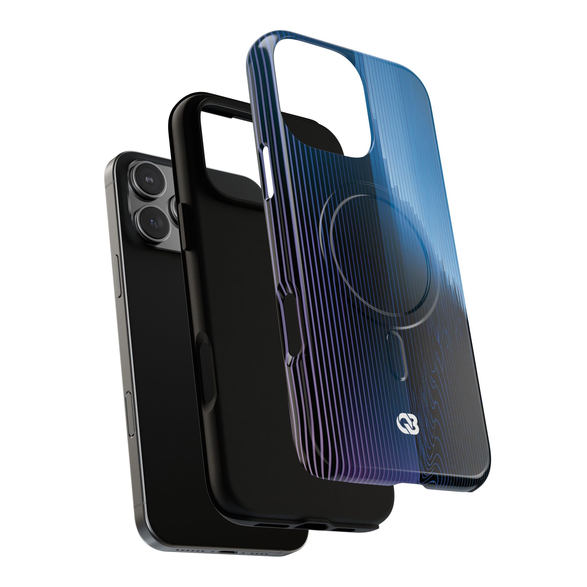 Blue Tough 2.0 Magsafe Phone Case for iPhone - Indigo Distortion Wave