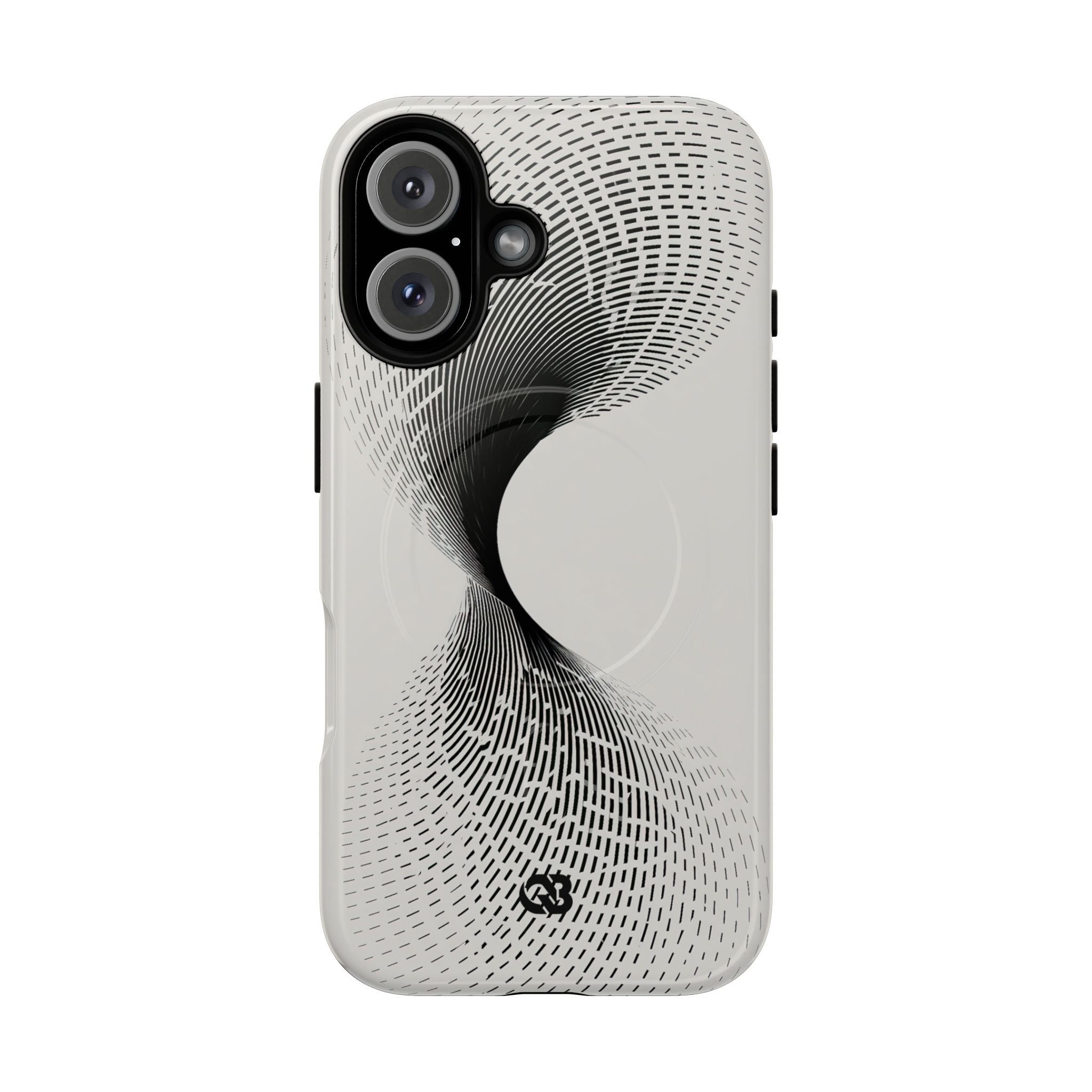 White Tough 2.0 Magsafe Phone Case for iPhone - Linear Torsion Grid