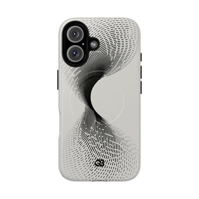 White Tough 2.0 Magsafe Phone Case for iPhone - Linear Torsion Grid