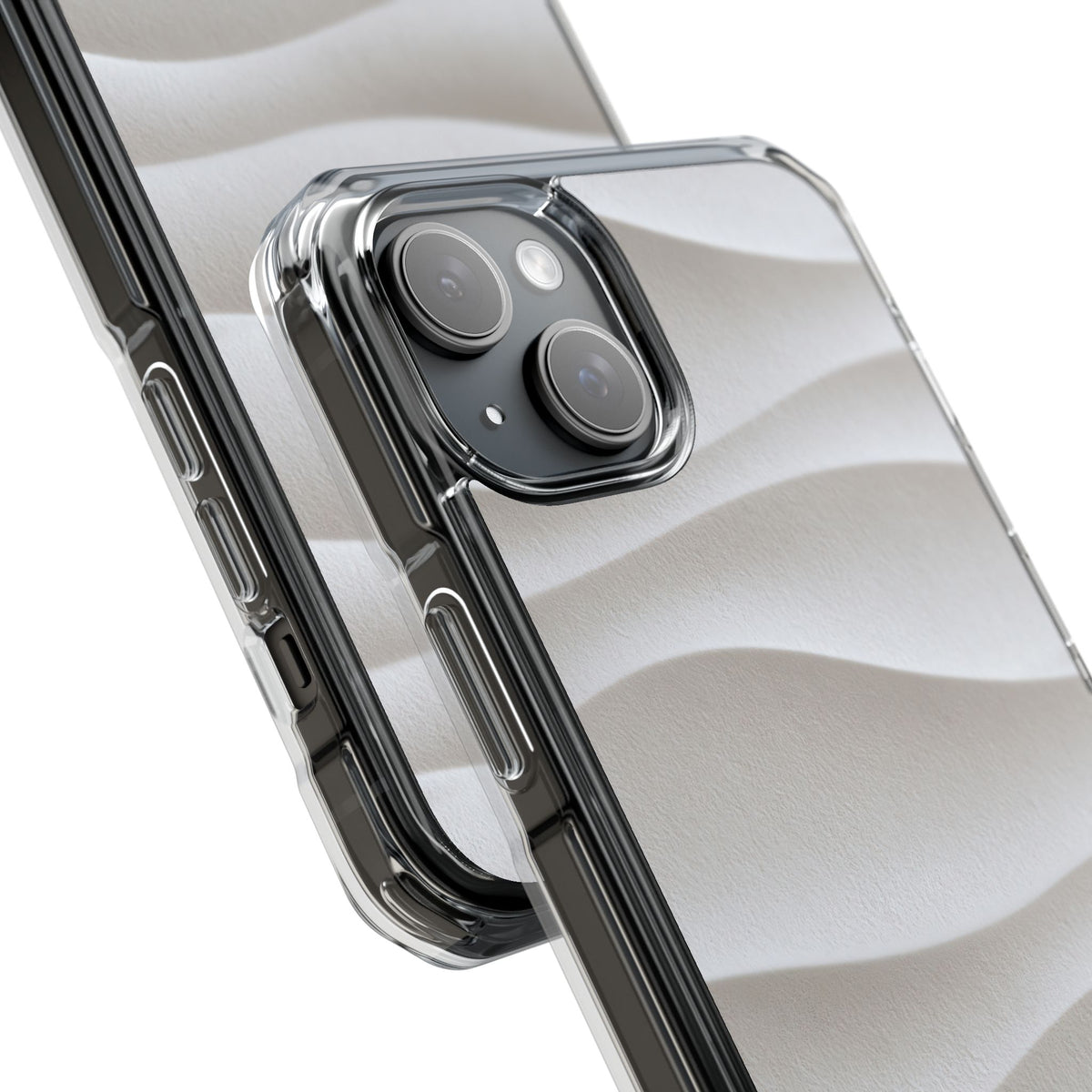 Sculpted Dune Relief · Clear Impact Magnetic Phone Case for iPhone ·  White