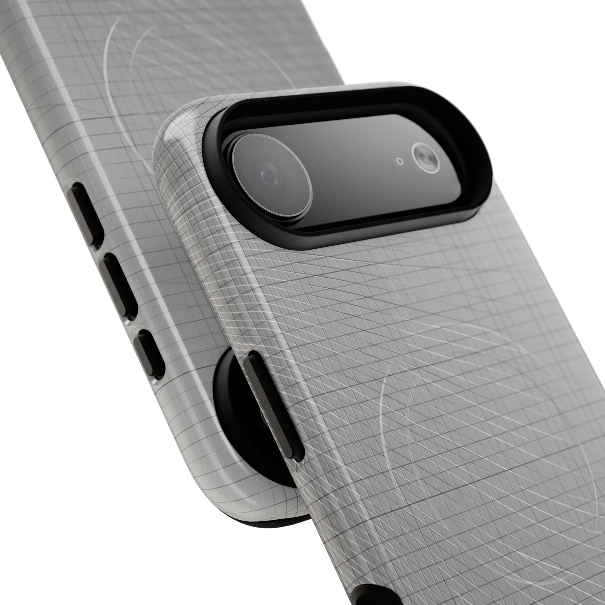 Grey Tough 2.0 Magsafe Phone Case for iPhone - Chrome Mesh Warp