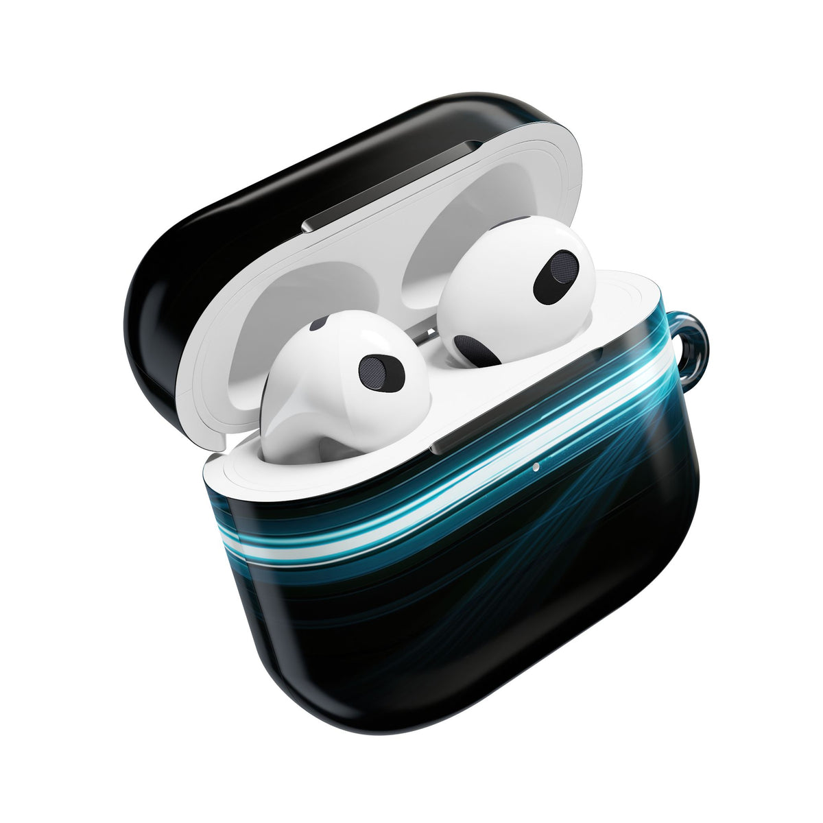 Cyan Anamorphic Flare · Hard Case for AirPods & AirPods Pro · Black