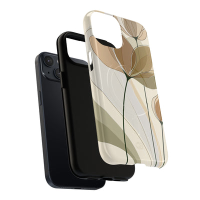 Beige Tough 2.0 Magsafe Phone Case for iPhone - Muted Ochre Petals