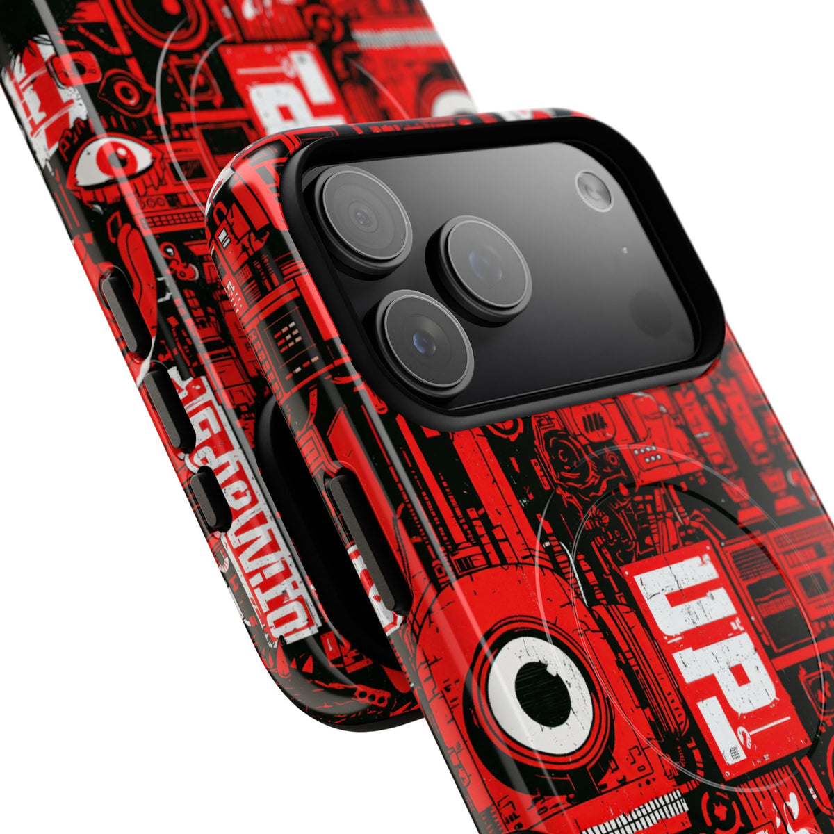 Neo Mecha Collage · Tough 2.0 Magnetic Phone Case for iPhone · Red