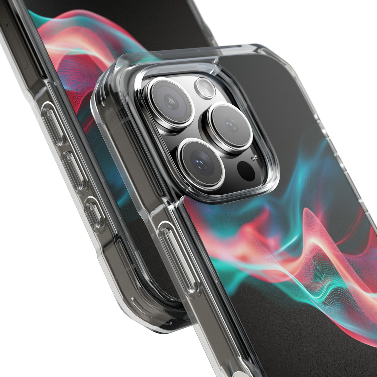 Digital Frequency · Clear Impact Magnetic Phone Case for iPhone · Black