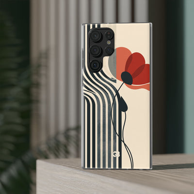 Beige Lite Phone Case for Samsung - Crimson Line Bloom