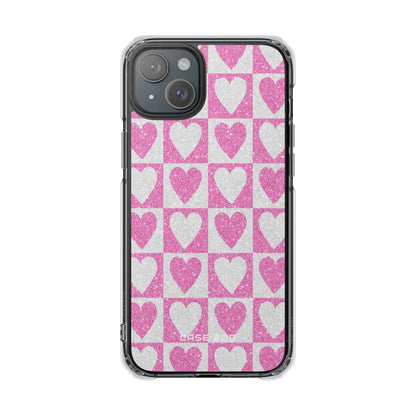 Glitter Hart Raster iPhone 15 Plus Case - Impact