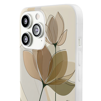 Translucent Petal Contour · Lite Phone Case for iPhone ·  Beige