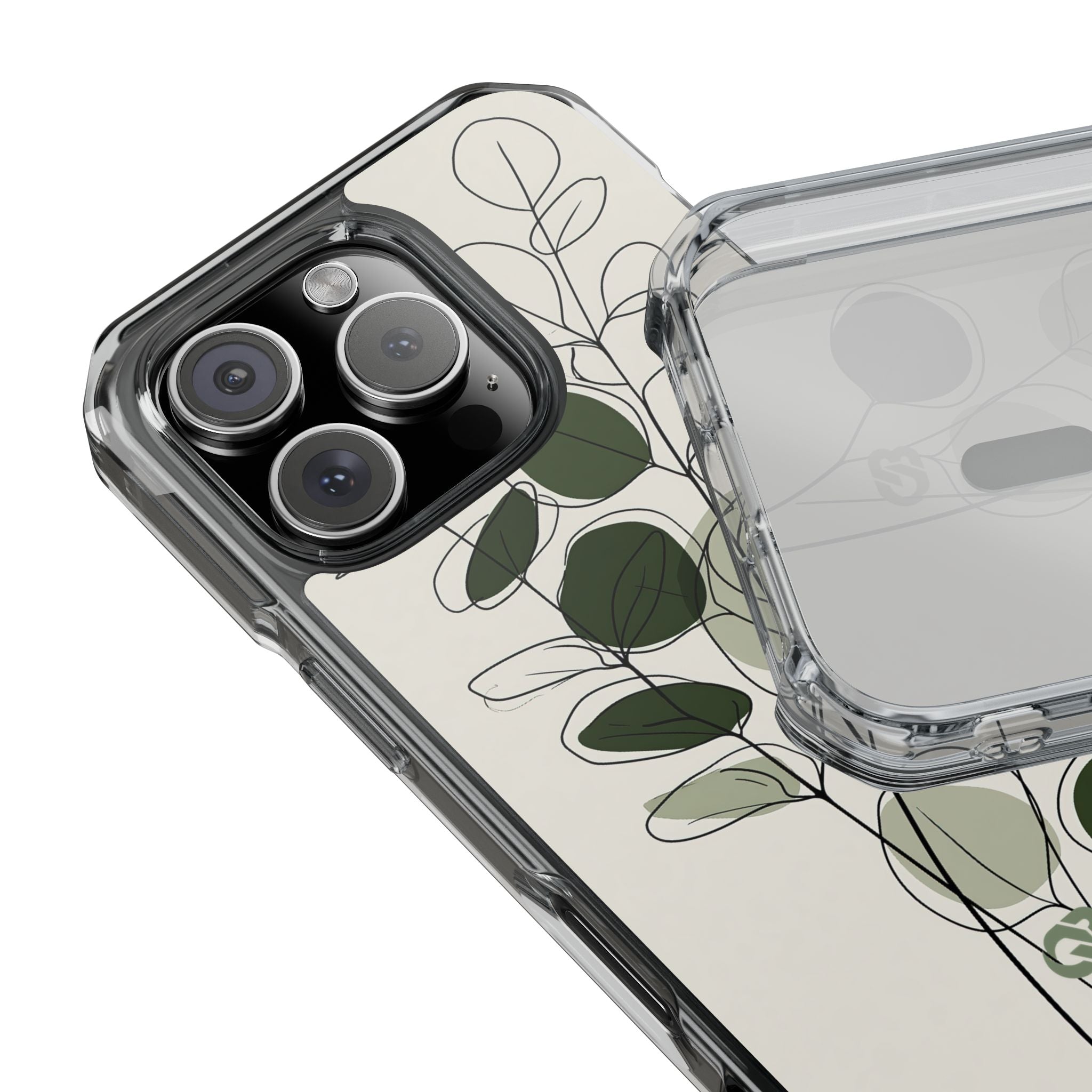 Green Impact MagSafe Phone Case for iPhone - Muted Eucalyptus Sketch