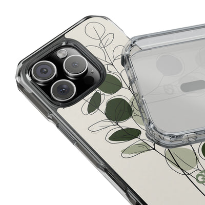 Green Impact MagSafe Phone Case for iPhone - Muted Eucalyptus Sketch