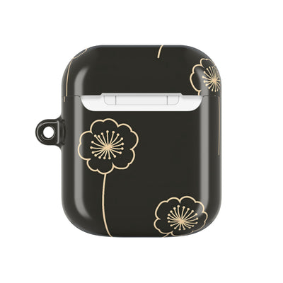 Nocturne Bloom Contours · Hard Case for AirPods & AirPods Pro · Black