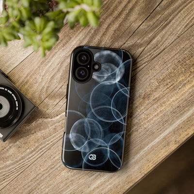 Blue Tough Phone Case for iPhone - Cyan Pulse Ripple