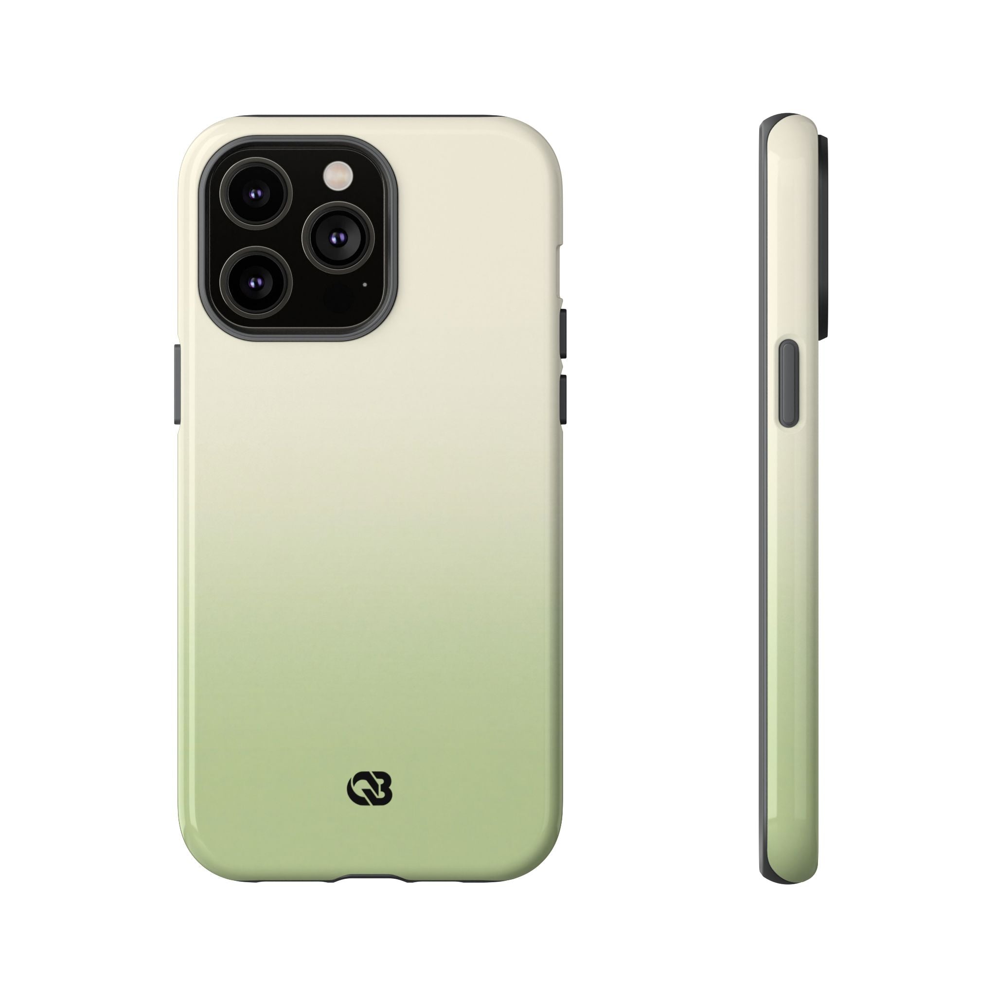 Green Tough Phone Case for iPhone - Bone Sage Fade