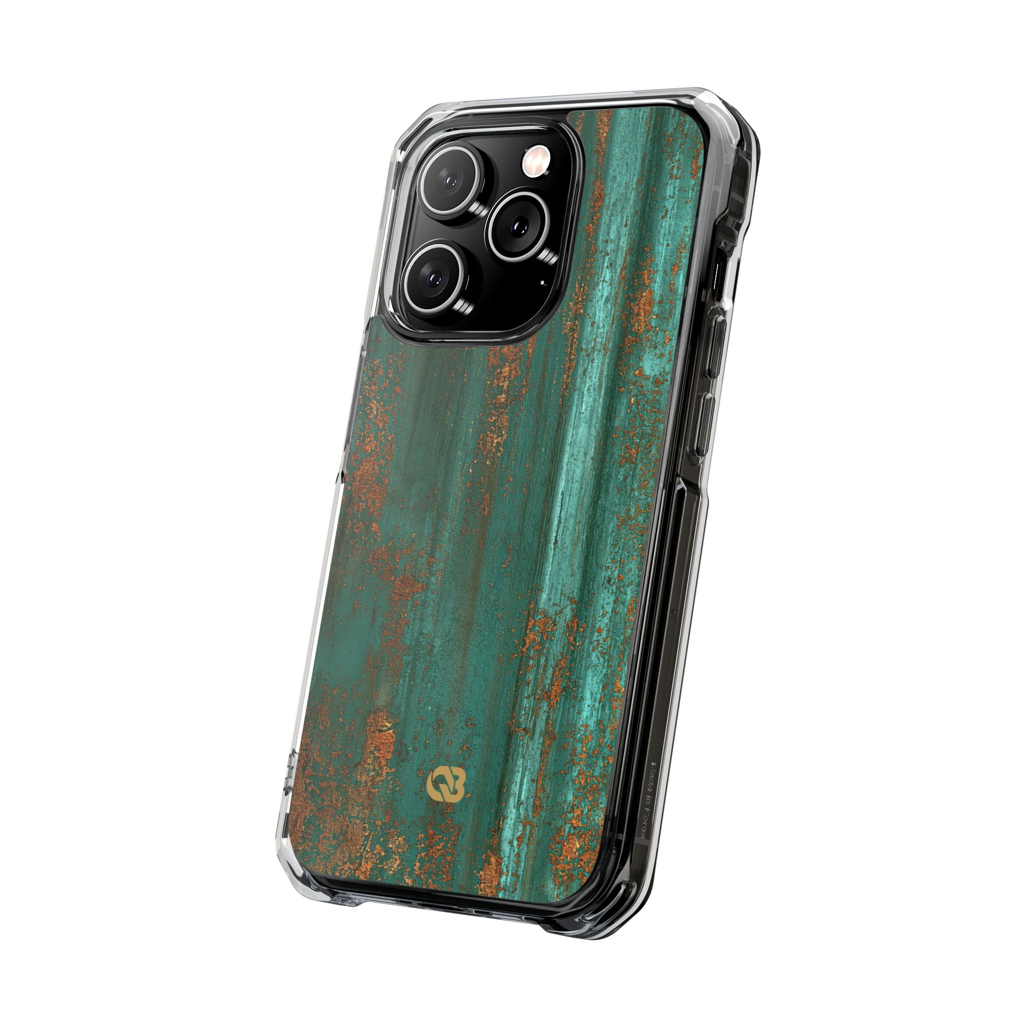 Teal Impact MagSafe Phone Case for iPhone - Verdigris Copper Siding