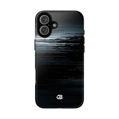Black Tough Phone Case for iPhone - Frozen Signal Glitch