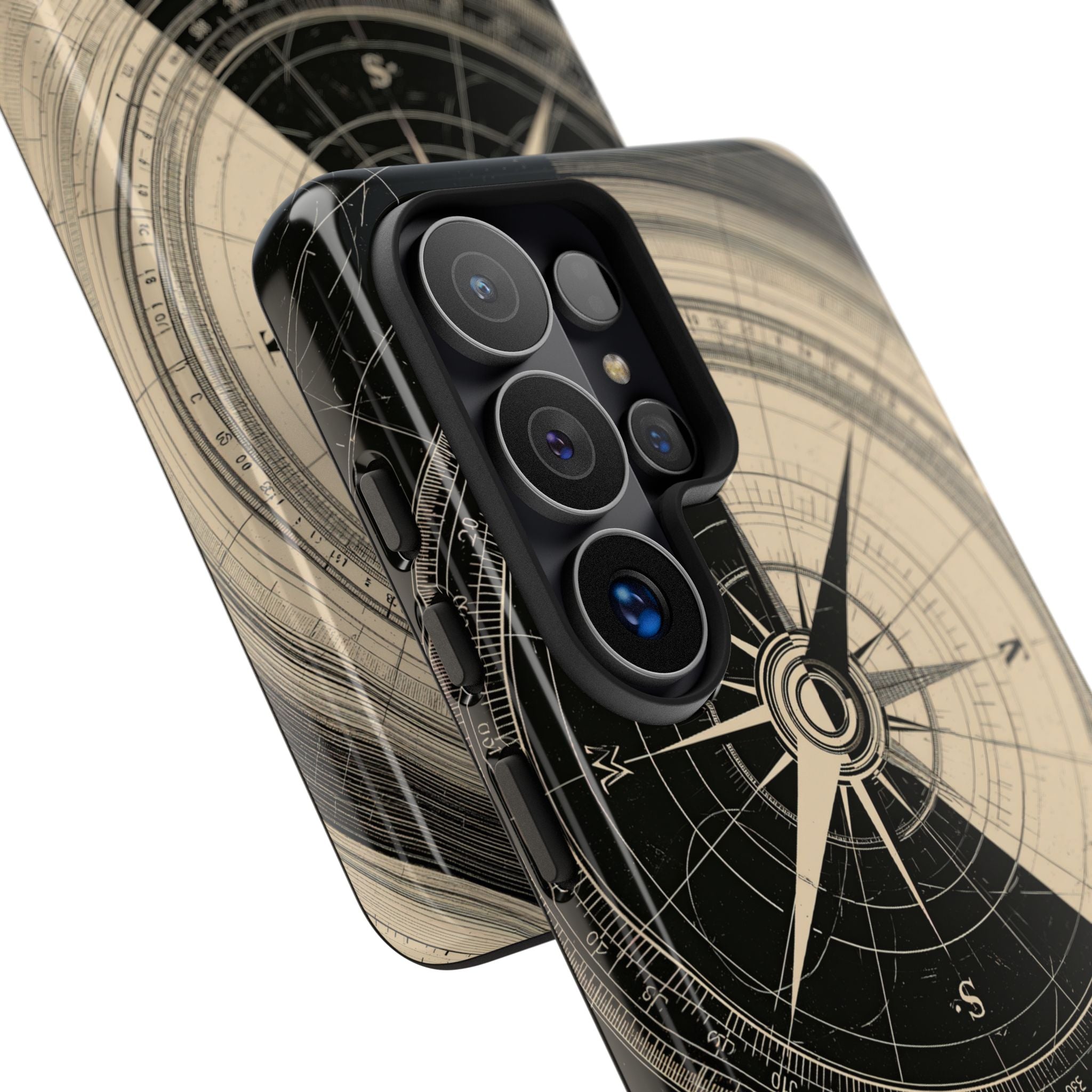Beige Tough Phone Case for Samsung - Obsidian Nautical Blueprint