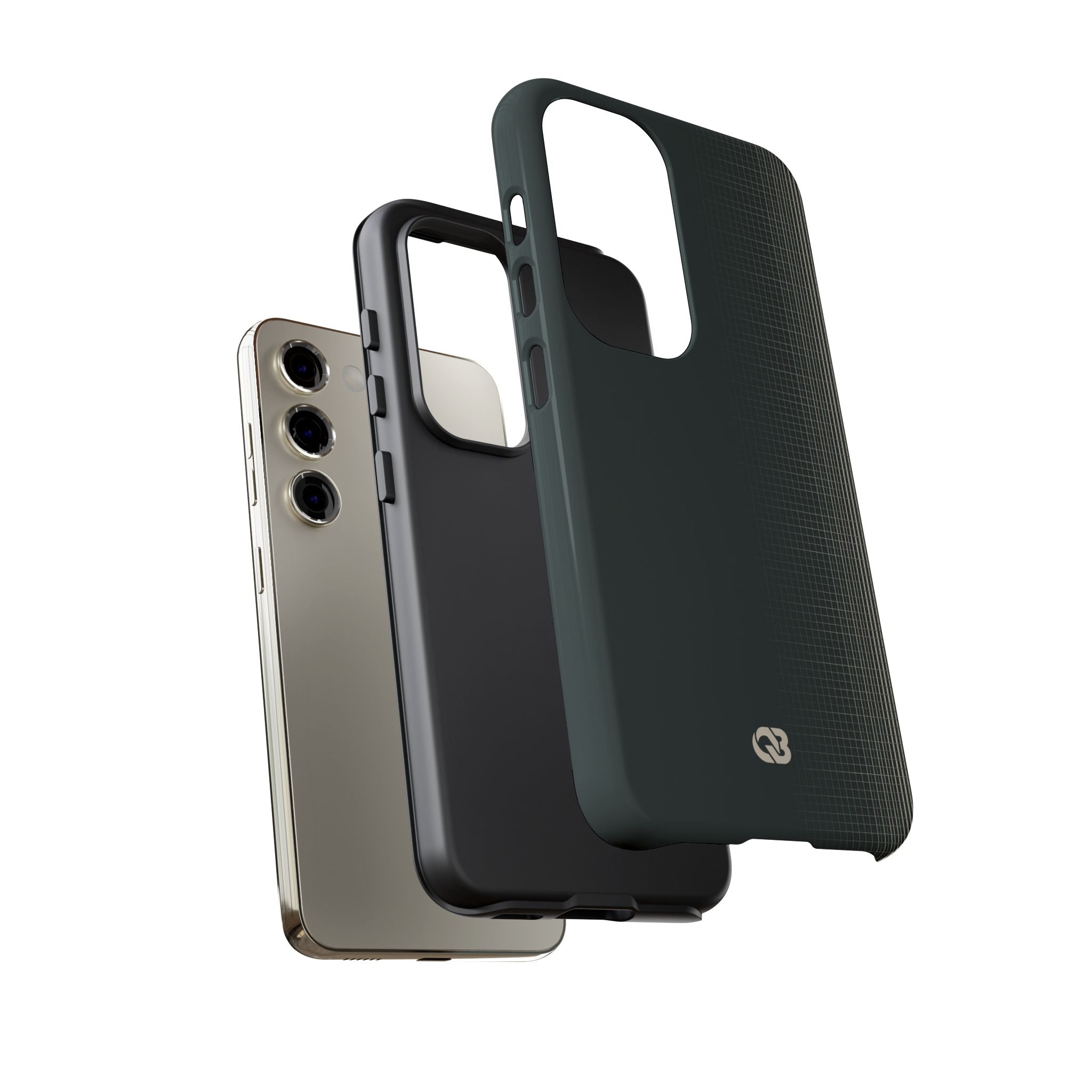 Grey Tough Phone Case for Samsung - Charcoal Tech Grid