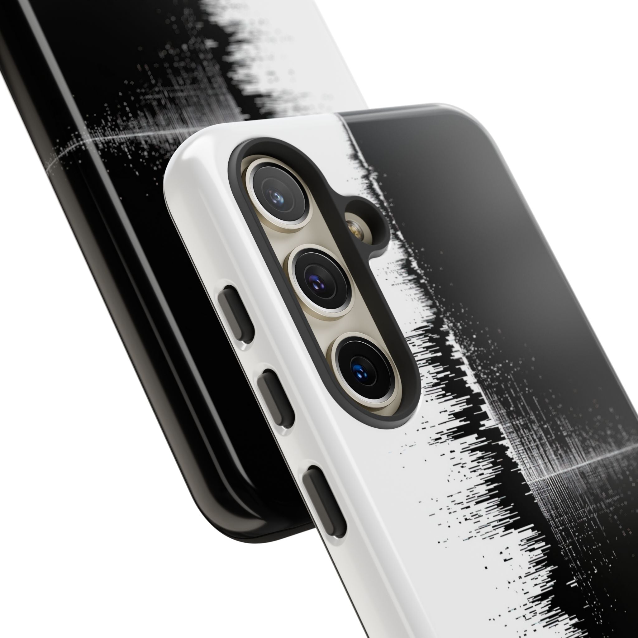 Black Tough Phone Case for Samsung - Static Signal Split