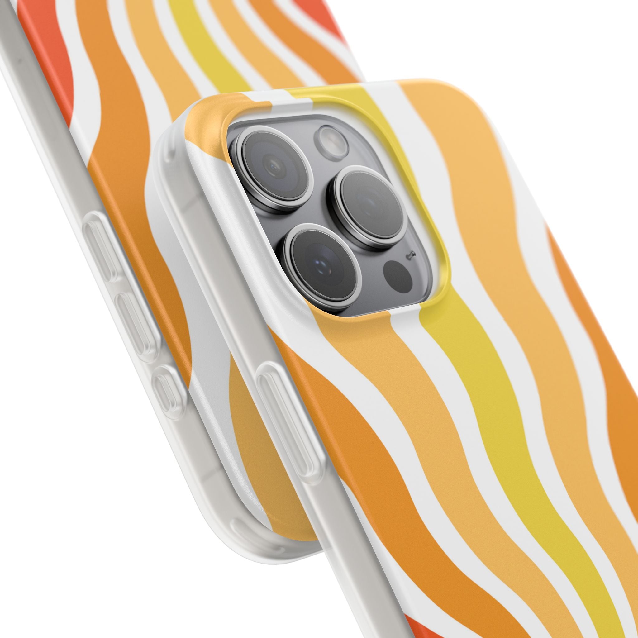 Amber Solar Waves · Soft Phone Case for iPhone