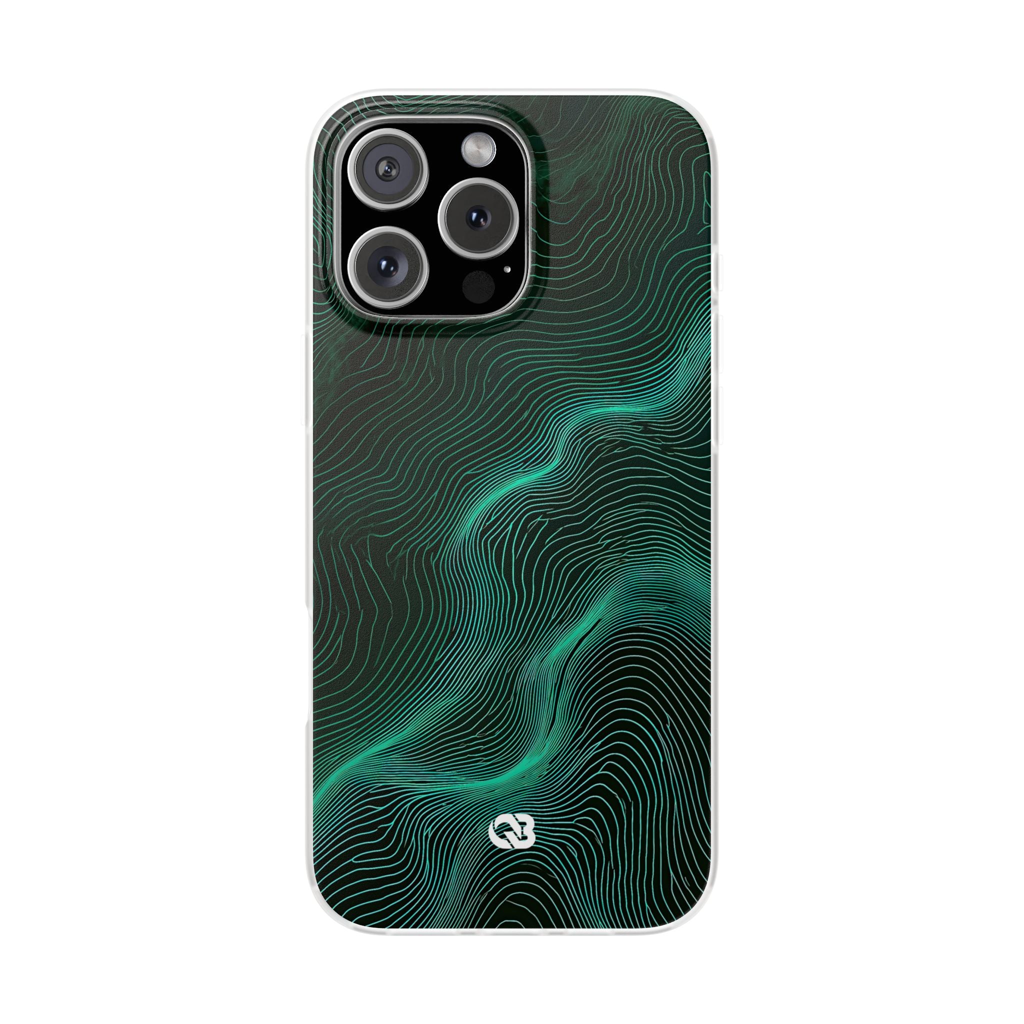 Teal Lite Phone Case for iPhone - Neon Jade Contour