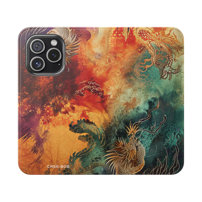 Golden Dragons Blaze - iPhone 15 Pro Case - Wallet