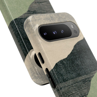 Green Tough Phone Case for Google Pixel - Moss Ridge Grain