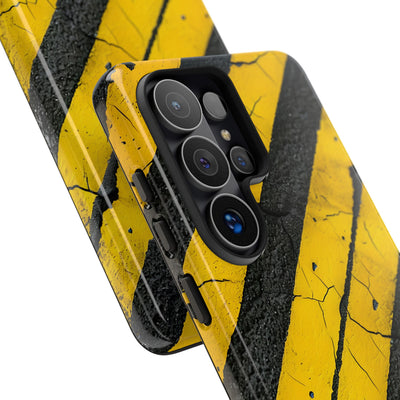 Cracked Hazard Stripes · Tough Handyhülle für Samsung