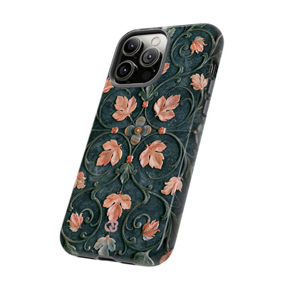 Florentine Rose Arabesque · Tough Phone Case for iPhone · Green