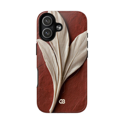 Carved Ivory Plume · Tough 2.0 Magnetic Phone Case for iPhone · Red