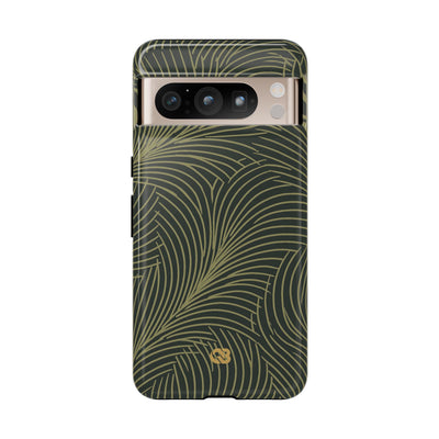 Green Tough Phone Case for Google Pixel - Dark Olive Plume
