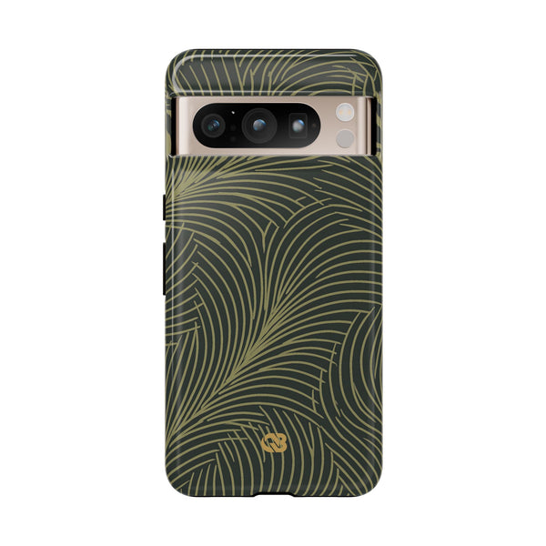 Midnight Palm Frond · Tough Phone Case for Pixel ·  Green
