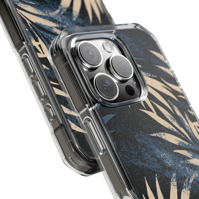 Blue Impact MagSafe Phone Case for iPhone - Midnight Indigo Palm