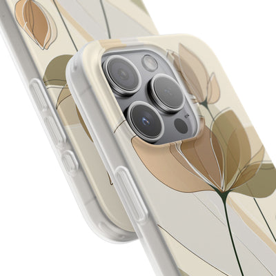 Beige Lite Phone Case for iPhone - Muted Ochre Petals