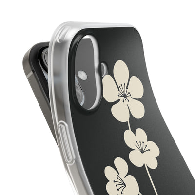 Black Lite Phone Case for iPhone - Obsidian Cream Bloom