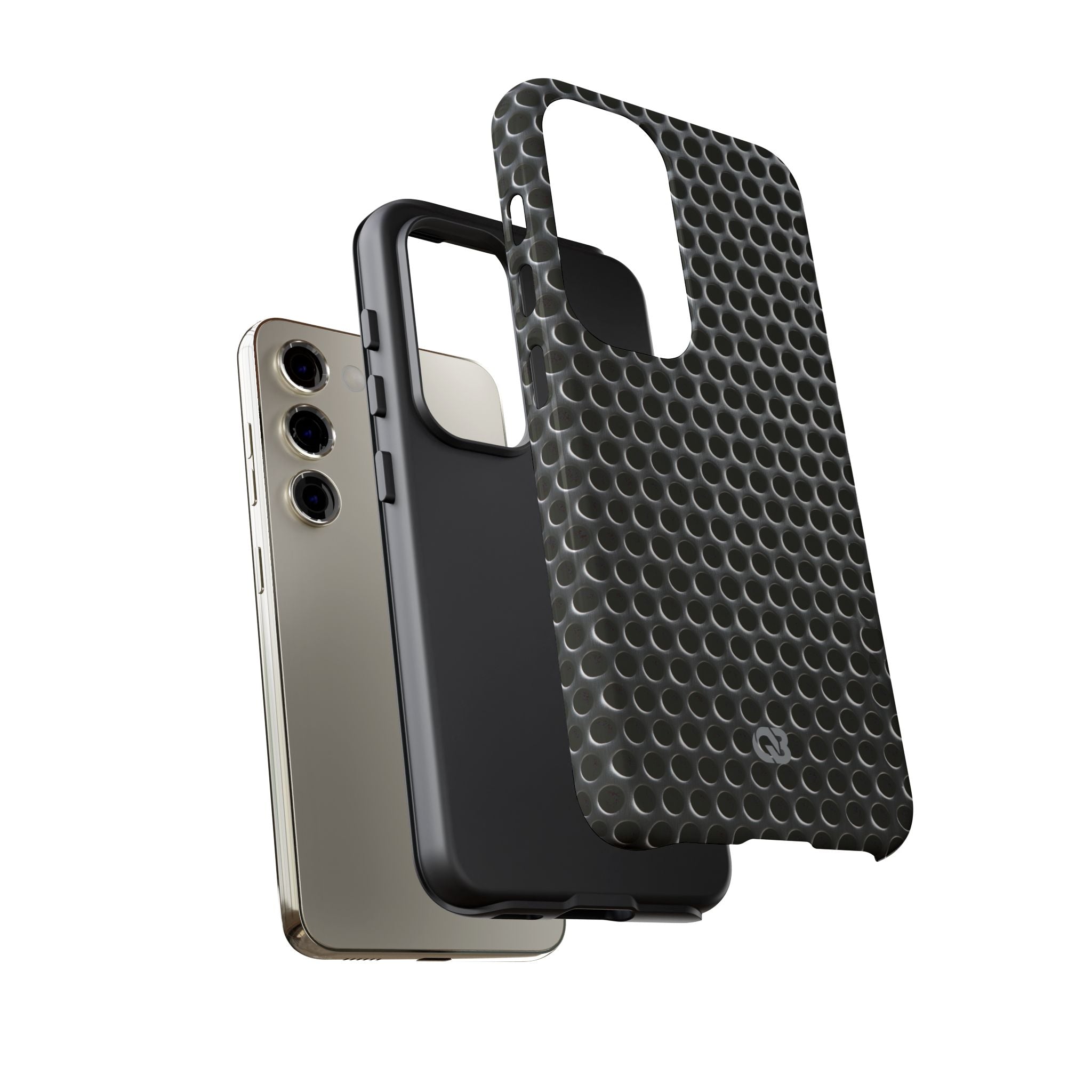 Silver Tough Phone Case for Samsung - Brutalist Steel Mesh